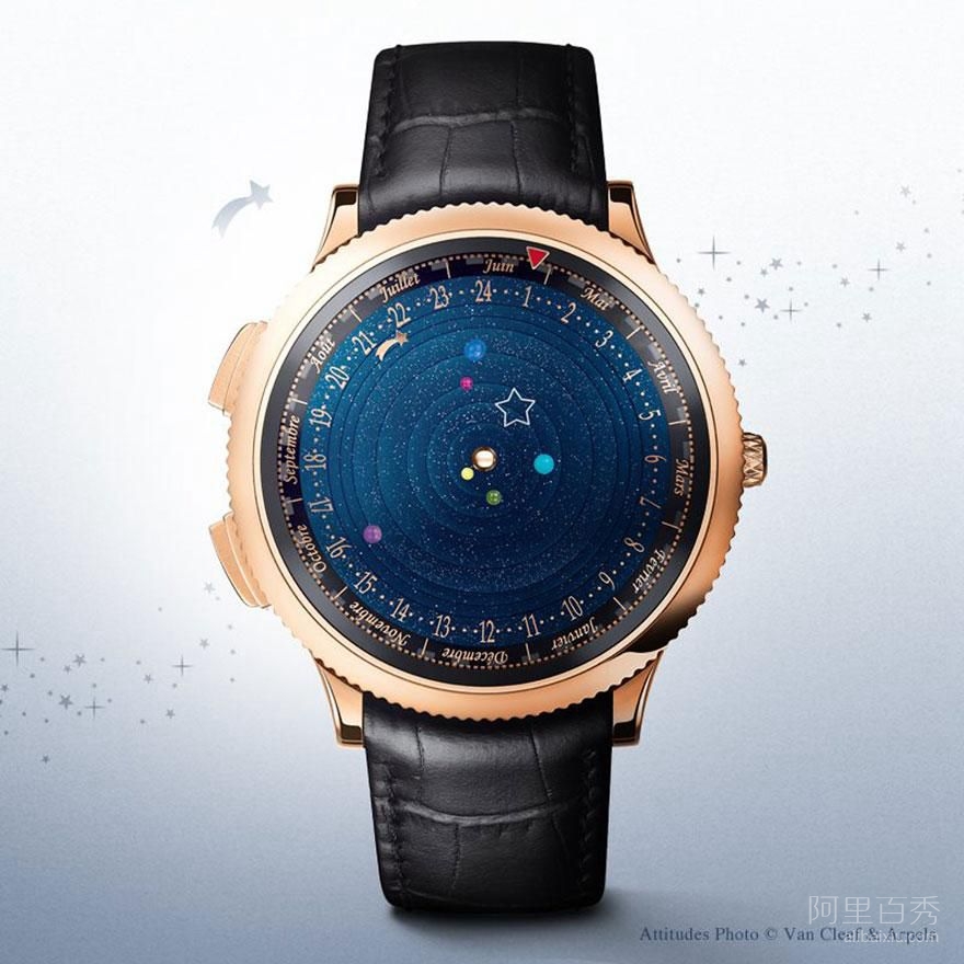 天文钟表在手腕上准确地显示出太阳系的运动 天文钟表在手腕上准确地显示出太阳系的运动